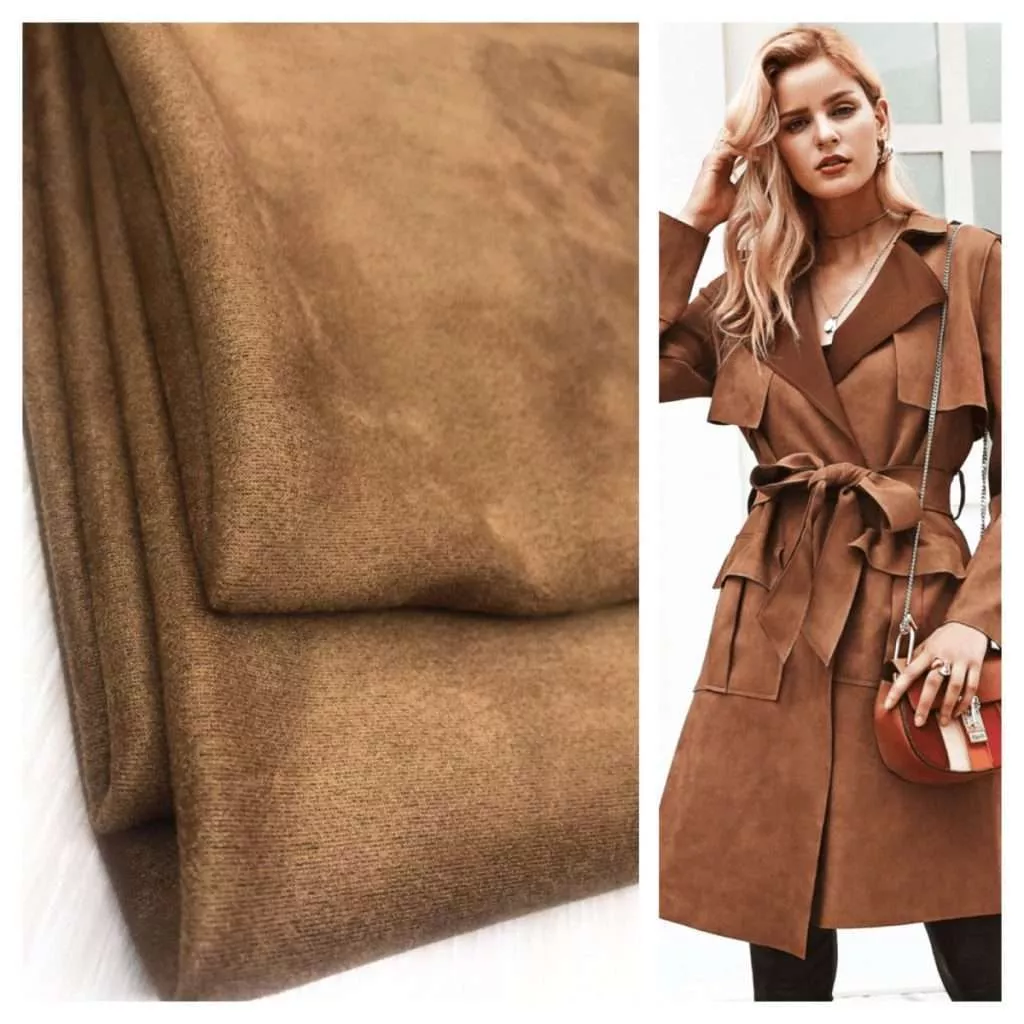 Замша на скубе коричневый
